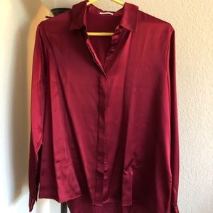 LILYSILK 100% Silk Blouse, Claret, NEW